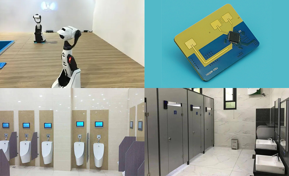 Microwave radar induction module robot anti-fall public toilet pit status detection